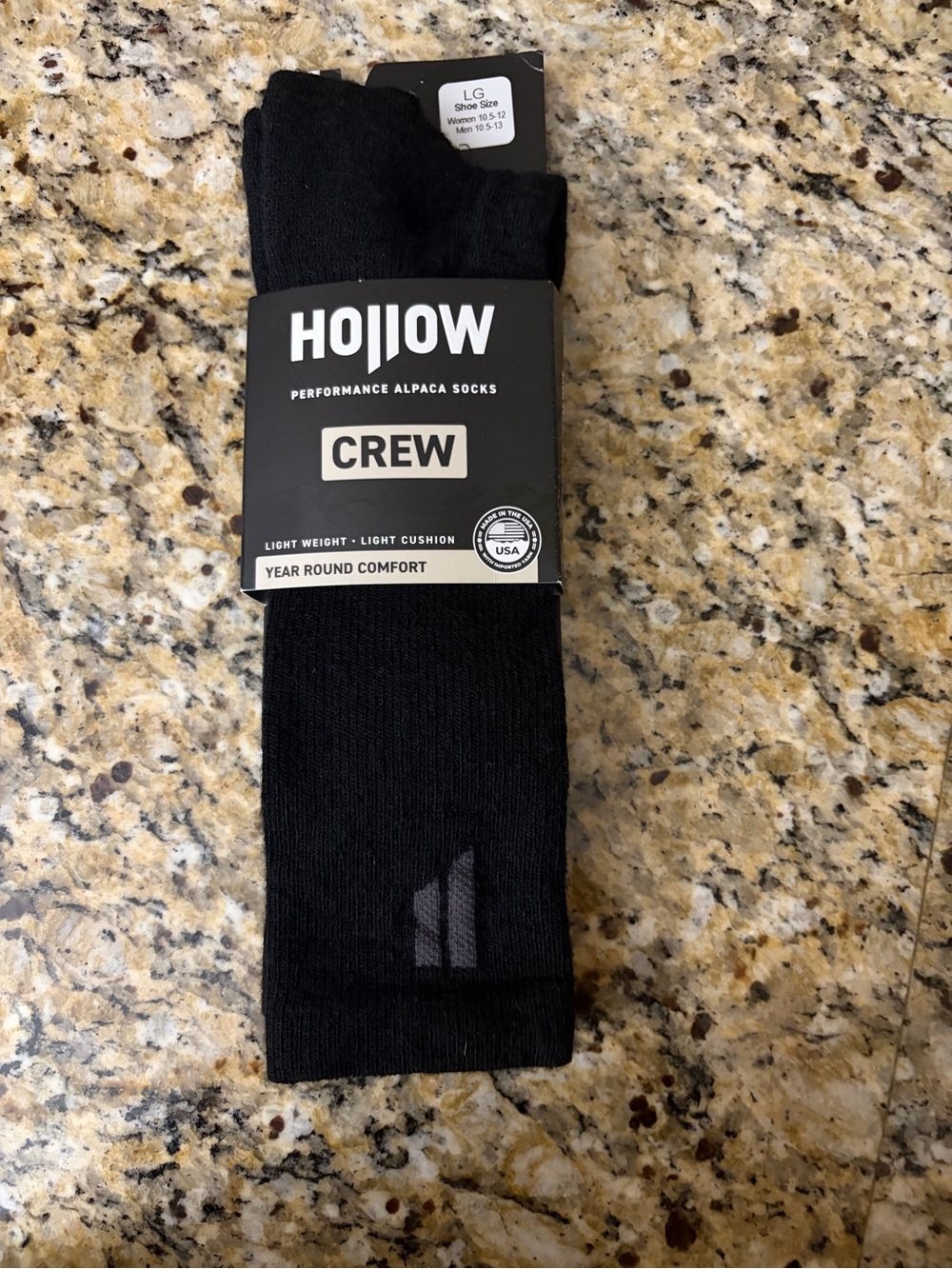 Hollow Black Crew Performance Alpaca Socks